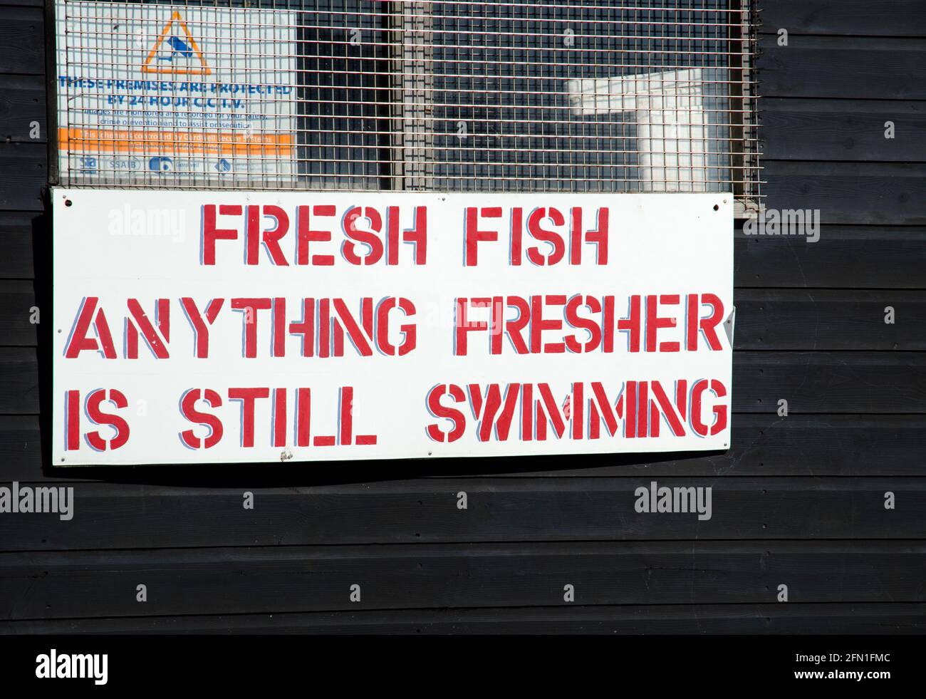 Fresh Fish Sign Aldeburgh Suffolk Stock Photo Alamy