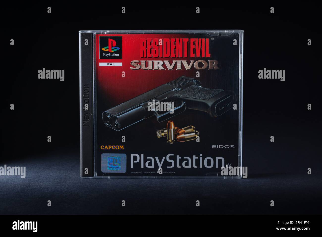 Original Resident Evil Survivor Playstation One game developed by Tose and published by Capcom in 2000 a role playing survival horror video game Stock Photo