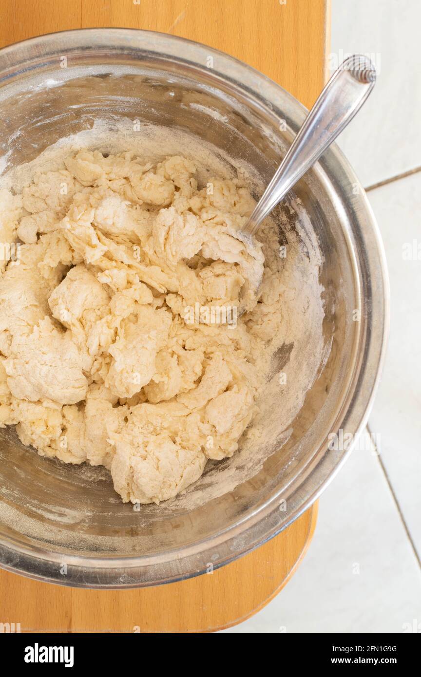 Making soda bread dough, famous irish bread Stock Photo Alamy