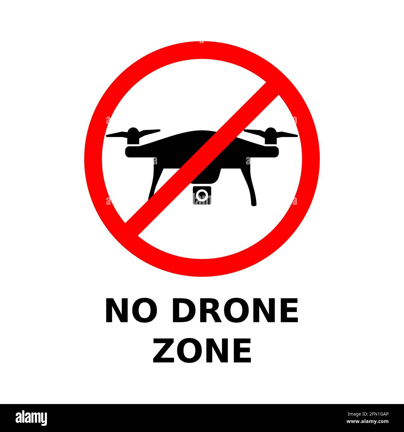No drone zone sign. Flying drones symbol with text. No fly zone. Drone flights allowed. Drones prohibited in the area. Vector, flat Stock Vector Image & Art - Alamy