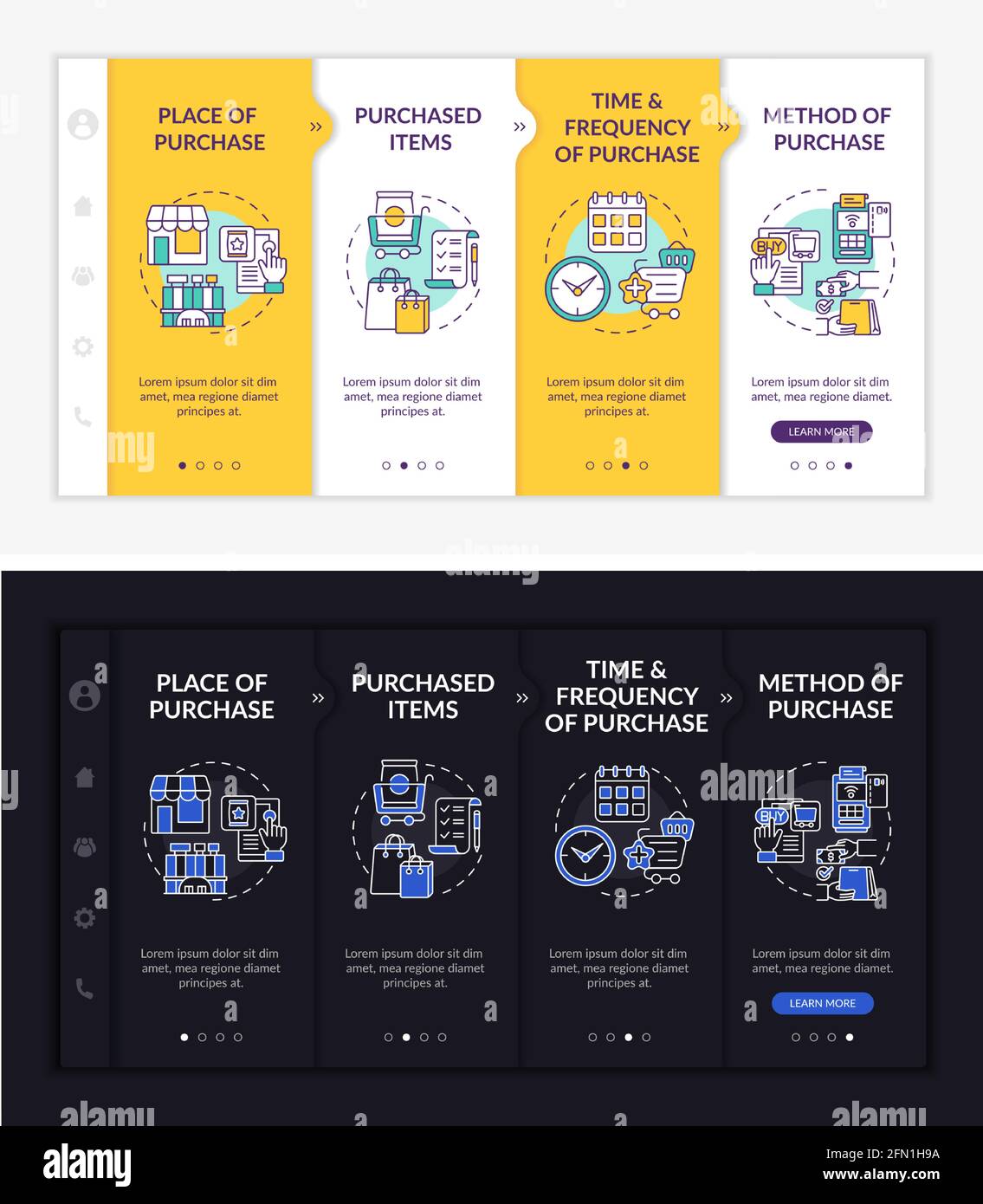 Shopper behavior patterns onboarding vector template Stock Vector Image ...