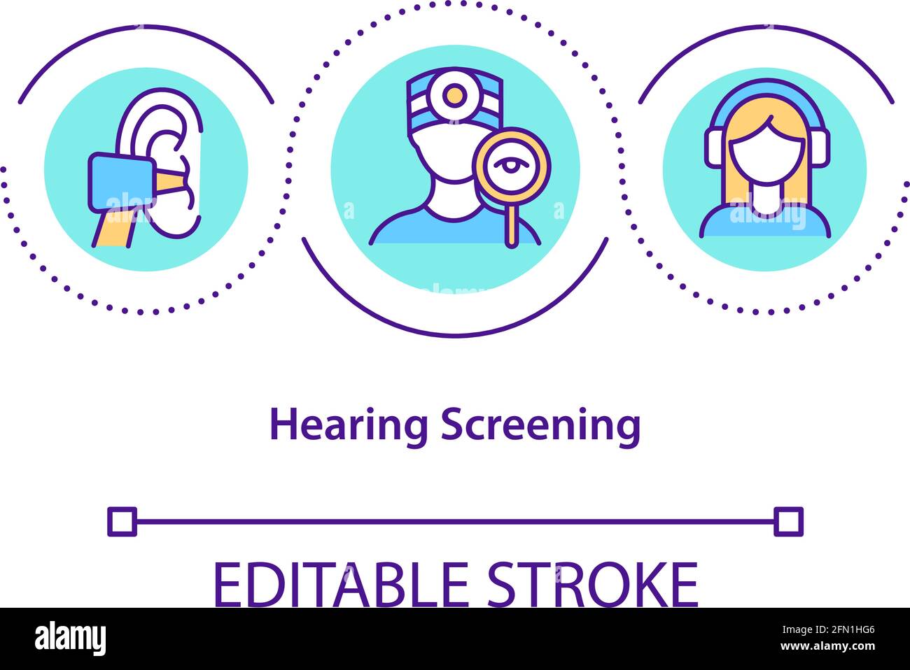 Hearing screening concept icon Stock Vector