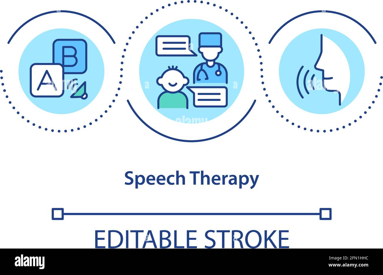 Speech therapy concept icon Stock Vector