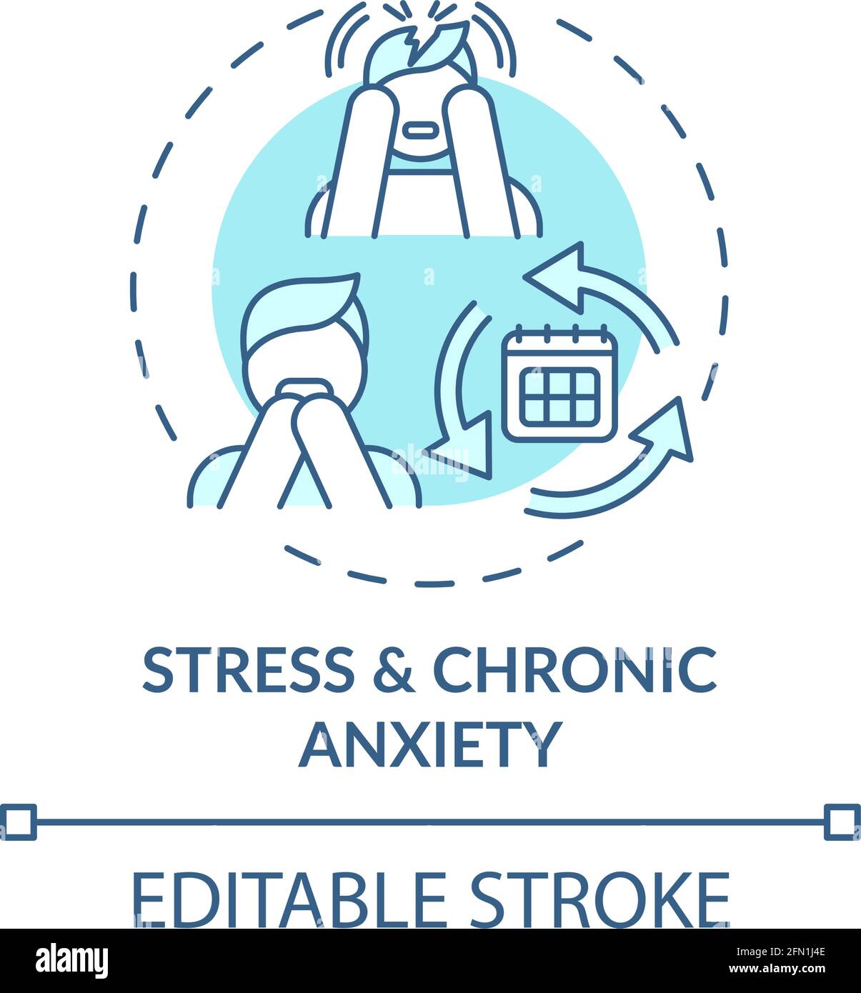 Stress and chronic anxiety blue concept icon Stock Vector Image & Art ...