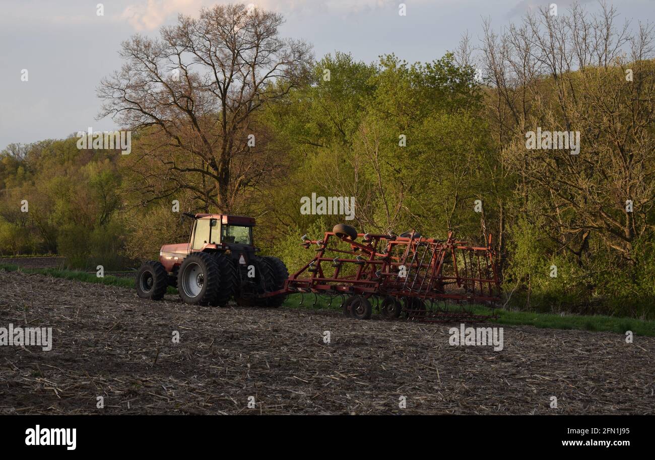 Tractor in Filed Stock Photo