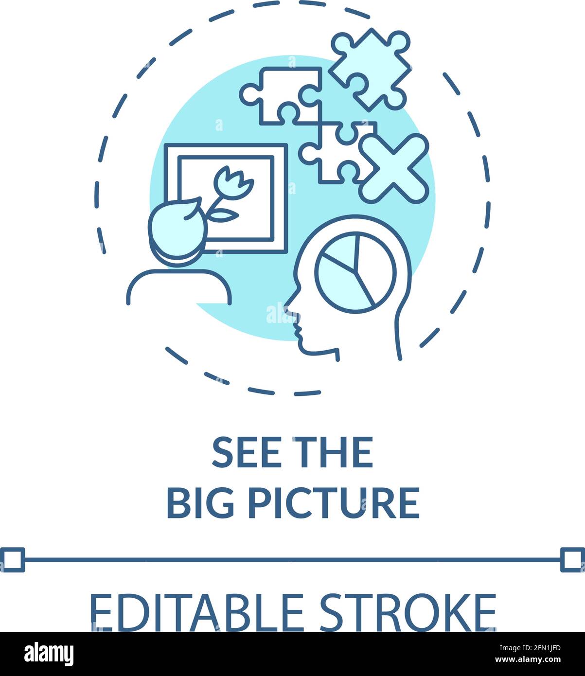 See big picture blue concept icon Stock Vector