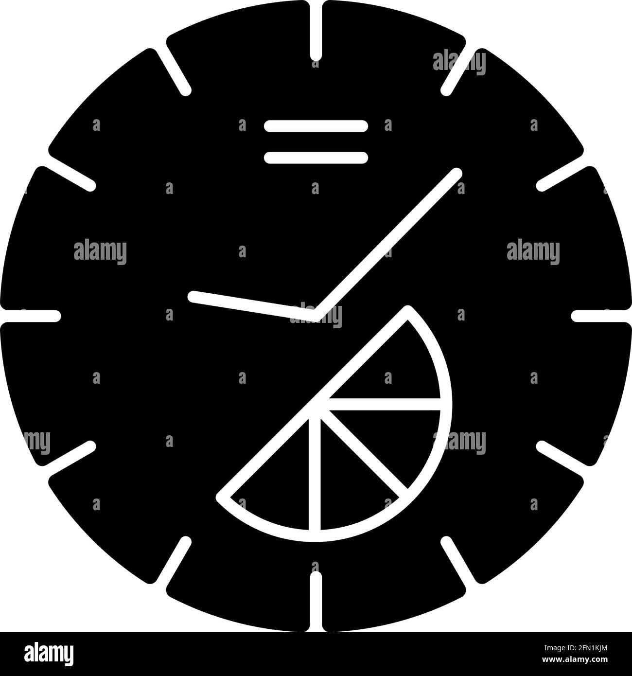 Branded clock black glyph icon Stock Vector