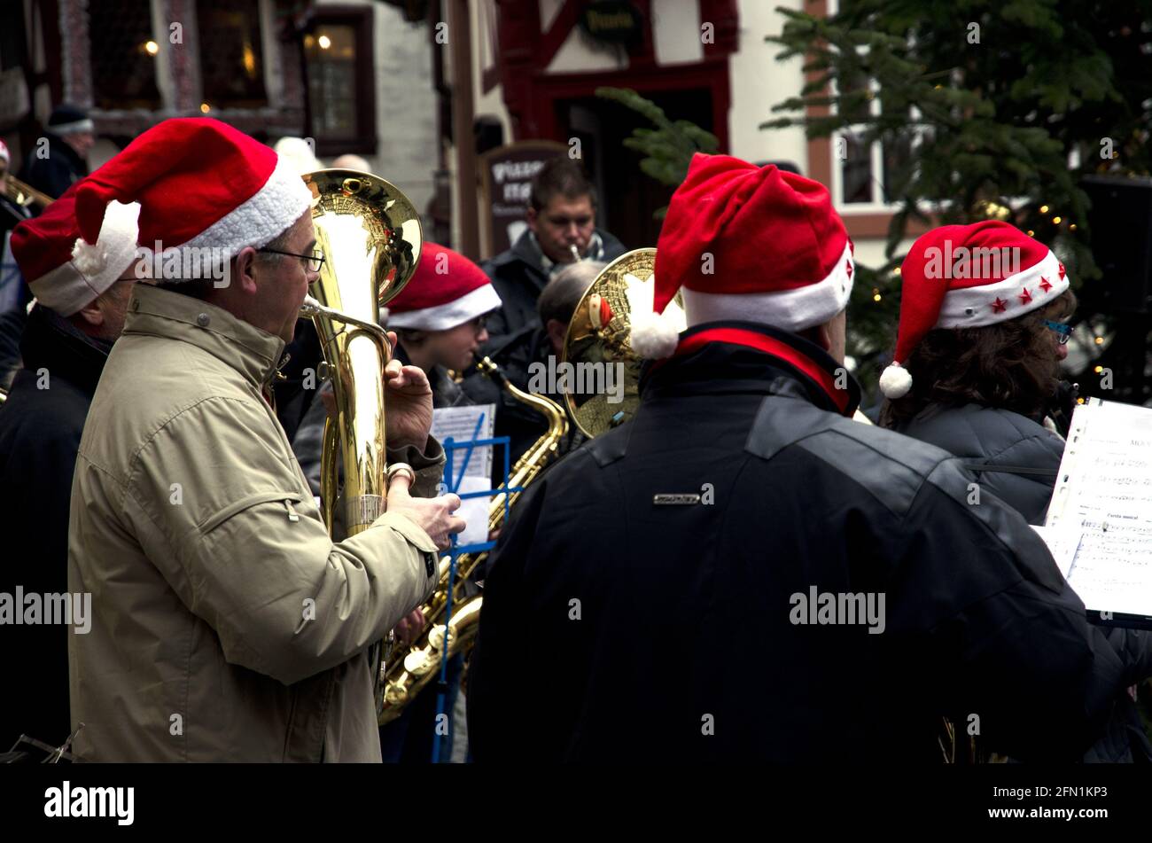Christmas Brass Band Bernkastel Germany Christmas Markets Stock Photo