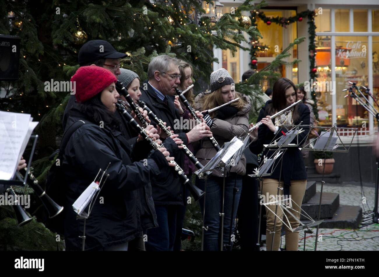 Christmas Brass Band Bernkastel Germany Christmas Markets Stock Photo