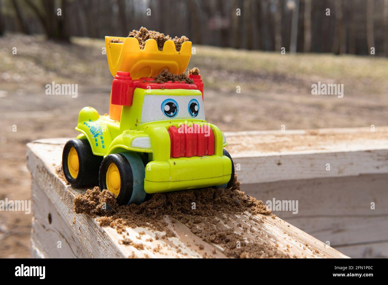 children's toy car in the sandbox. sandbox Stock Photo Alamy