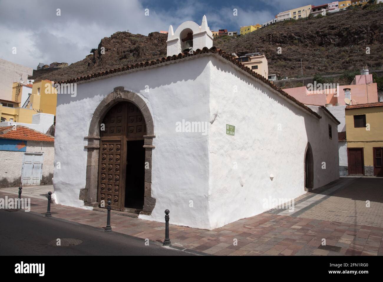 The chapel of San Sebastian was founded in 1424 in San Sebastian which is the capitel of  La Gomera in the Canary Islands. Stock Photo