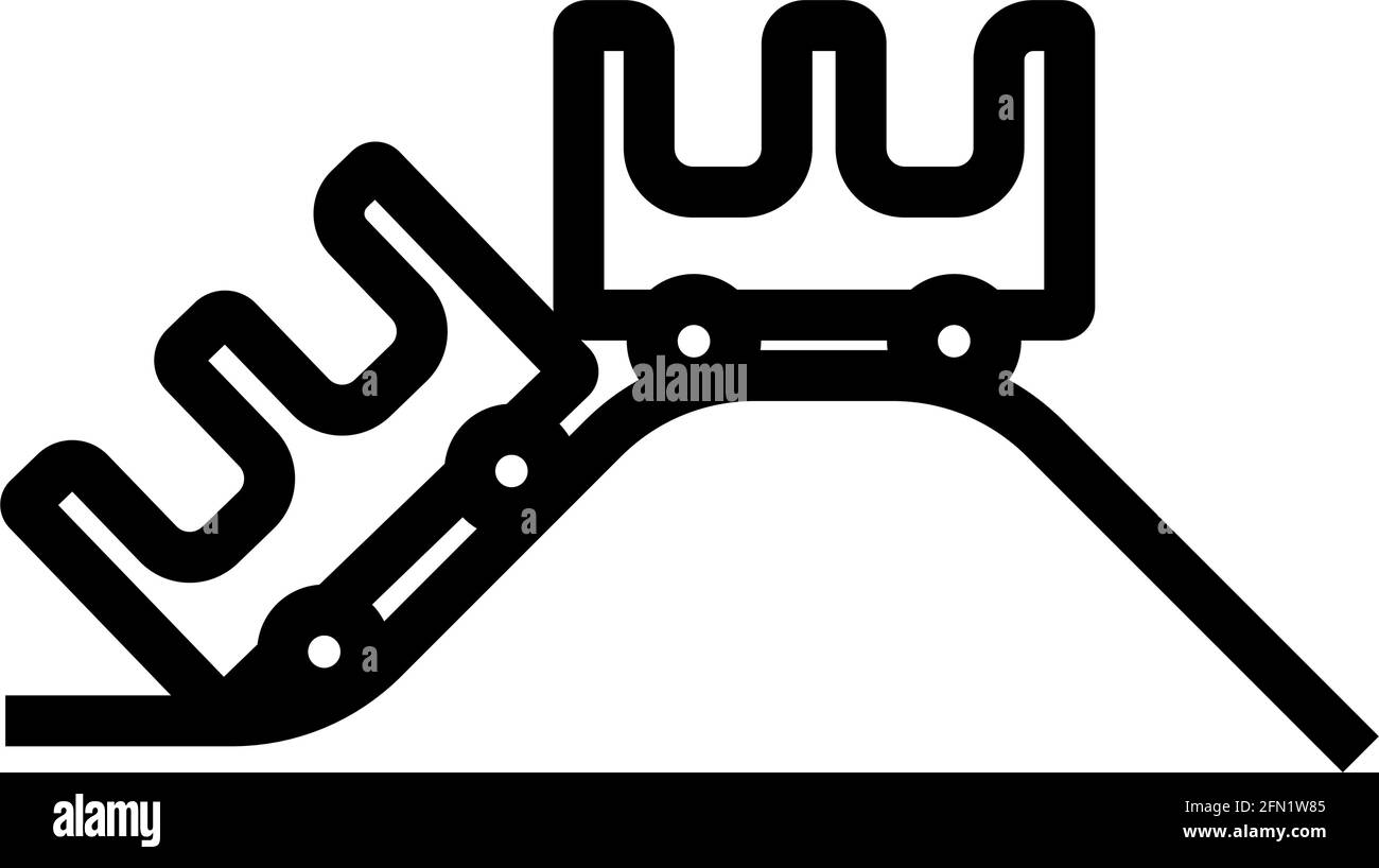 Small Roller Coaster Icon. Editable Bold Outline Design. Vector Illustration. Stock Vector