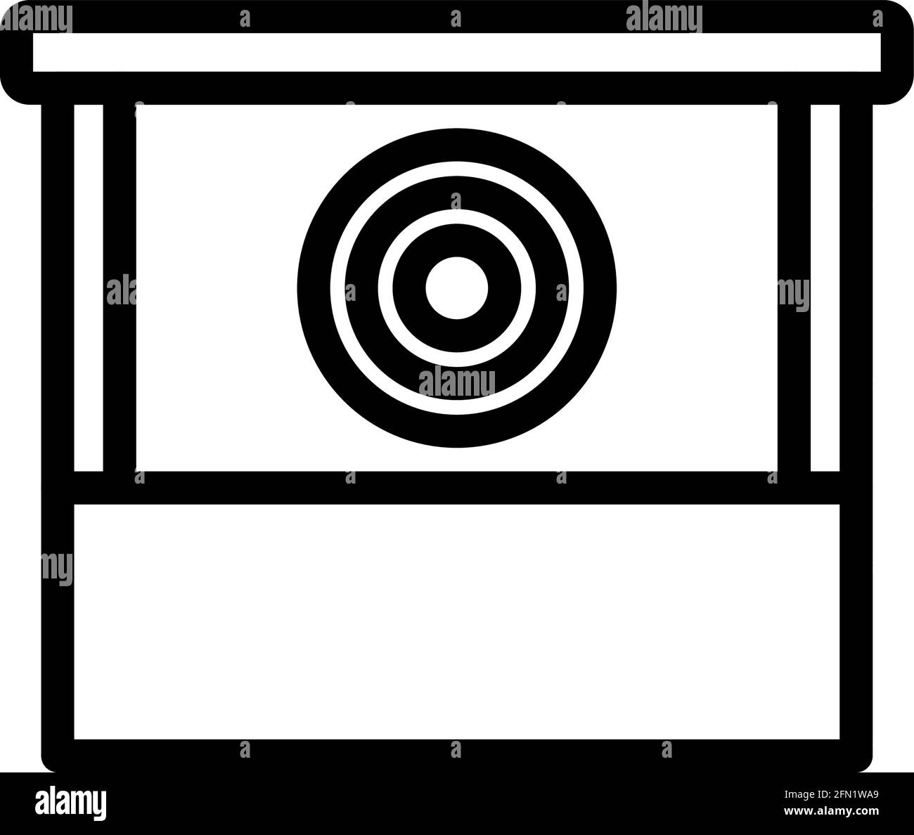 Prize Shooting Range Icon. Editable Bold Outline Design. Vector Illustration. Stock Vector