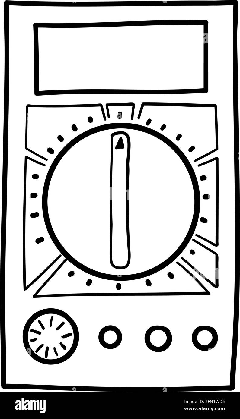 Multimeter Icon. Hand Drawn Sketch Design. Vector Illustration Stock ...