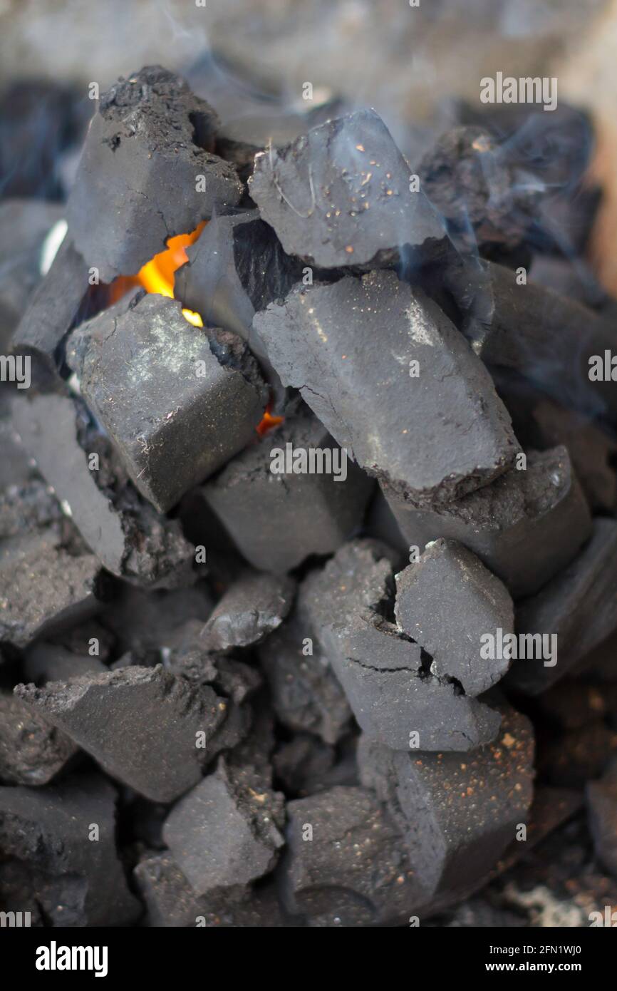 Burning coal and fire Stock Photo Alamy