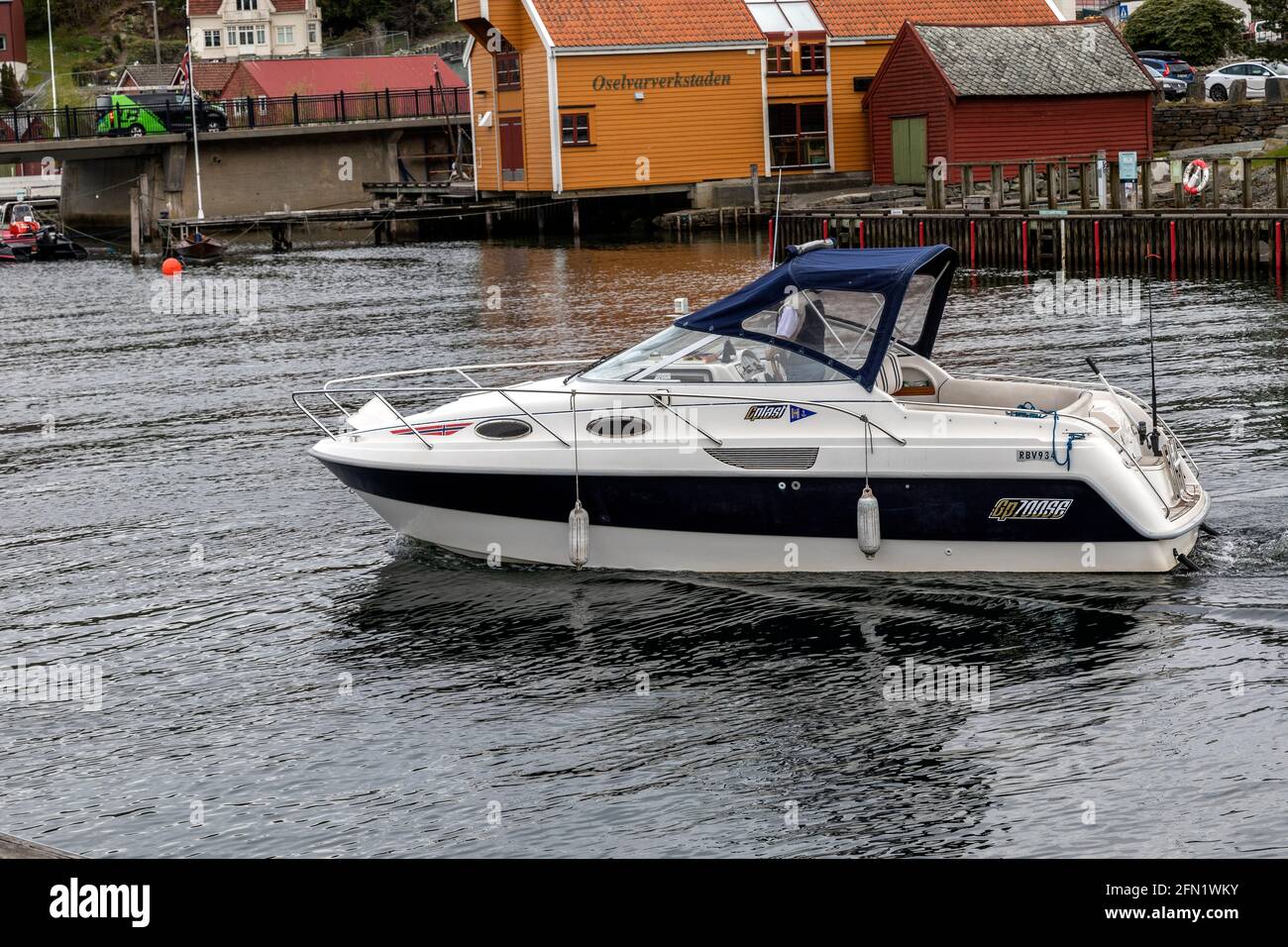 A GP 700 SE pleasure craft arriving in port of Os, west coast Norway Stock  Photo - Alamy