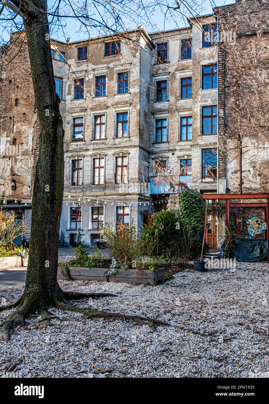 Clärchens Ballhaus garden, famous, historic dancehall is losed for renovation. by new owner. Auguststrasse, Mitte,Berlin Stock Photo
