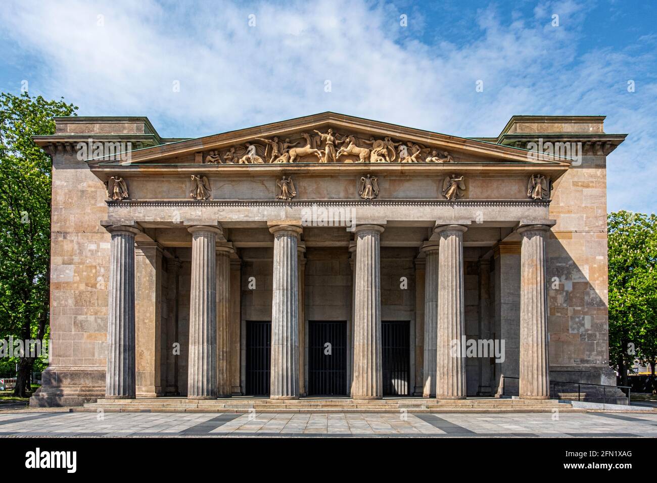 Neue Wache, New Guardhouse building exterior view built 1816-18 in Unter den Linden, Mitte, Berlin. Prussian Neoclassical architecture, architect Karl Stock Photo