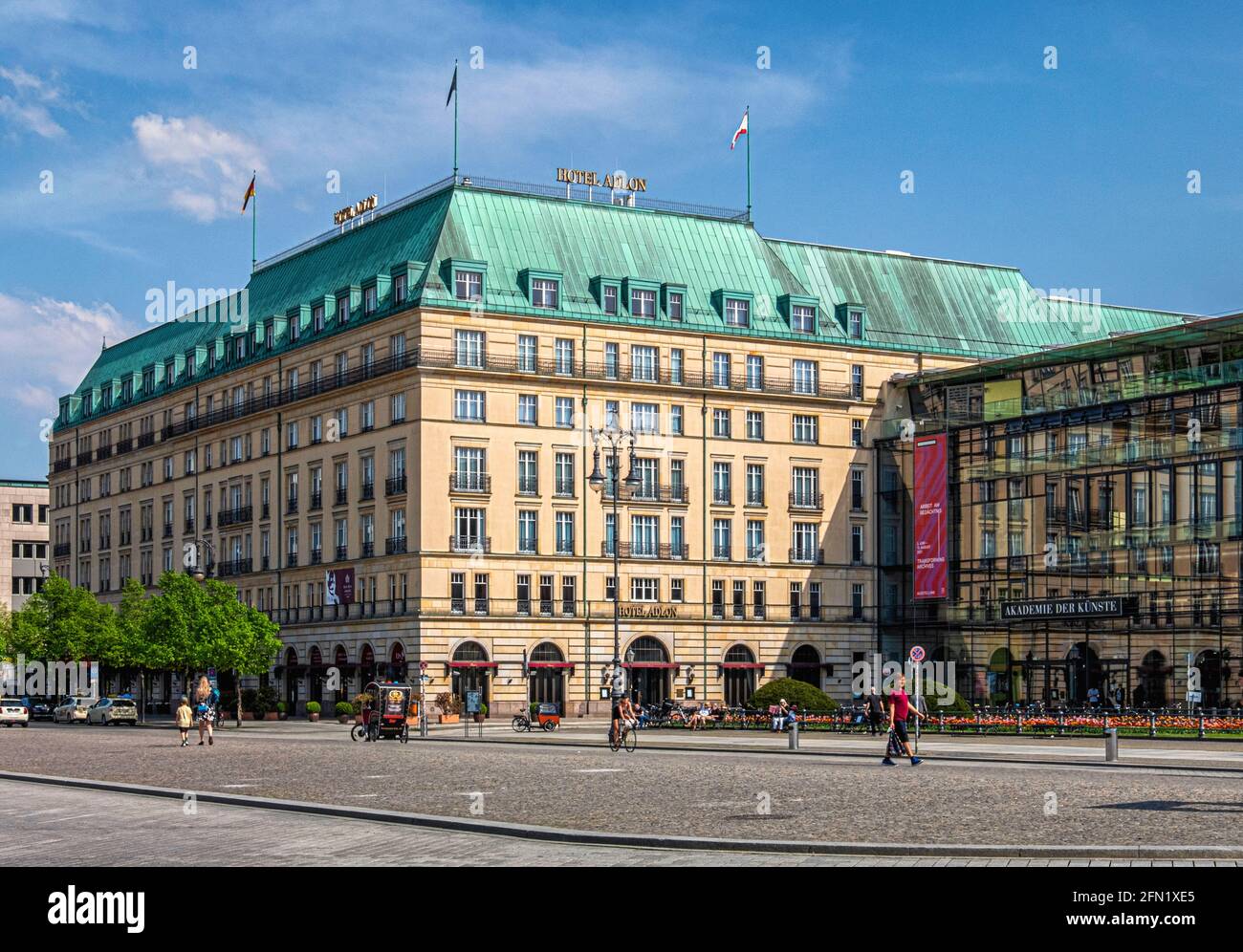 The Hotel Adlon Kempinski. Luxury Five star hotel, Unter den Linden 77, Mitte, Berlin, Germany. Exterior view, facade Stock Photo
