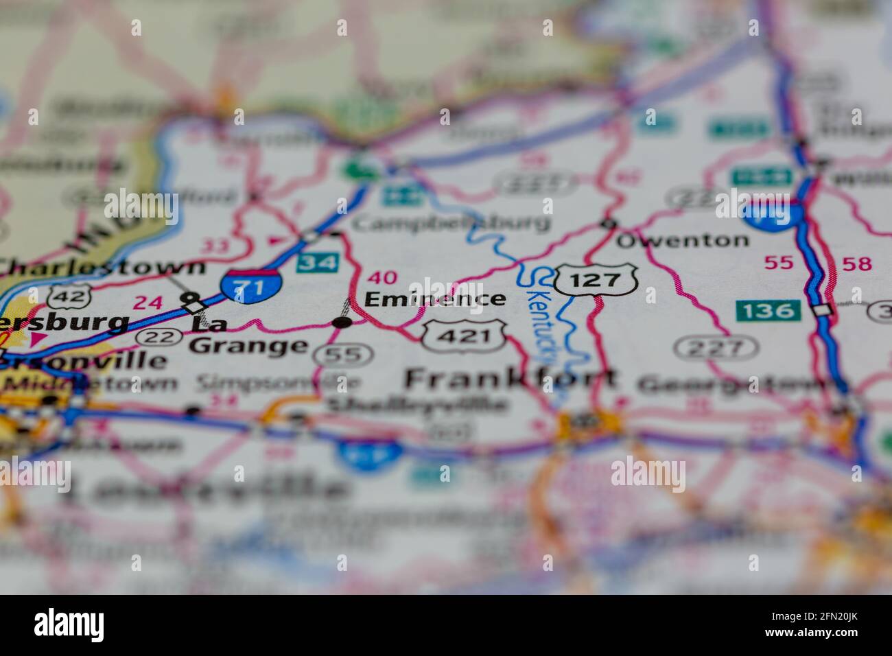 Eminence kentucky on a map hires stock photography and images Alamy