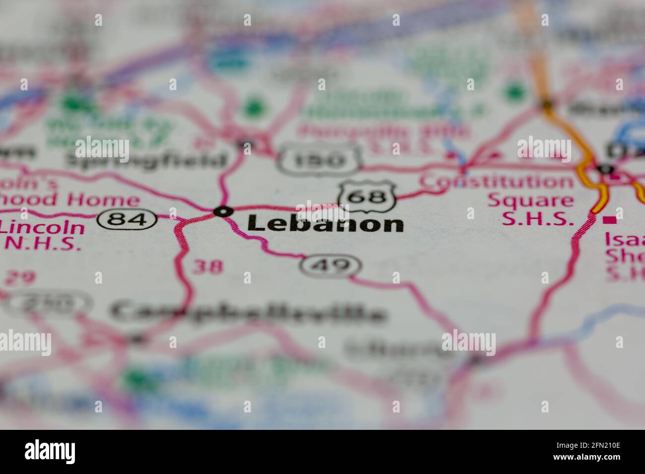 Lebanon kentucky on a map hires stock photography and images Alamy