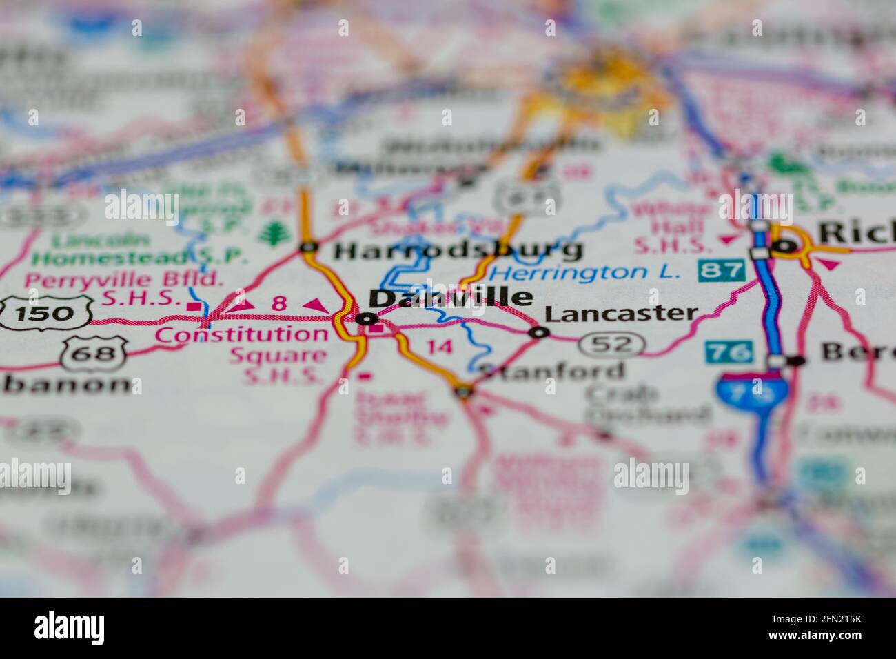 Map of danville kentucky hi-res stock photography and images - Alamy