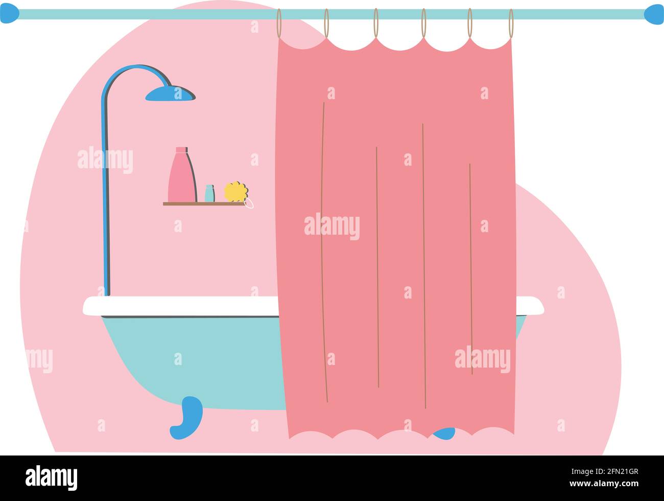 Pink bath tub Stock Vector Images - Alamy