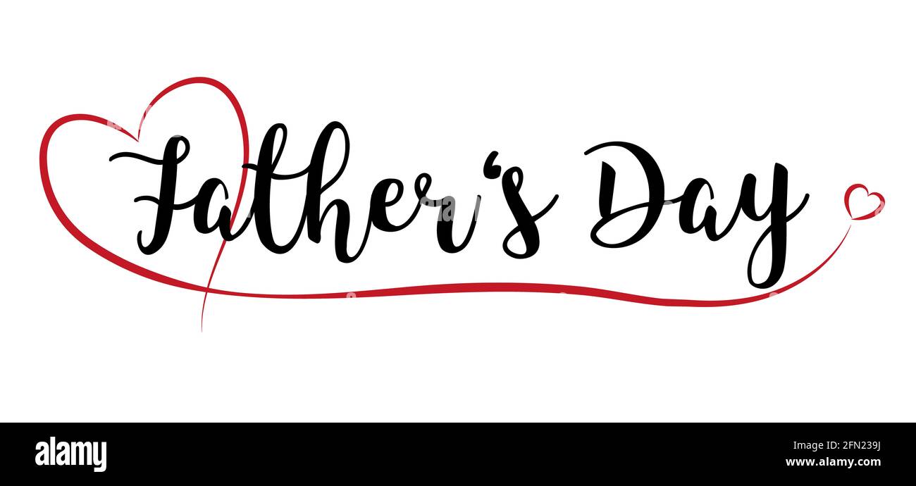Father's Day lettering with heart Stock Photo
