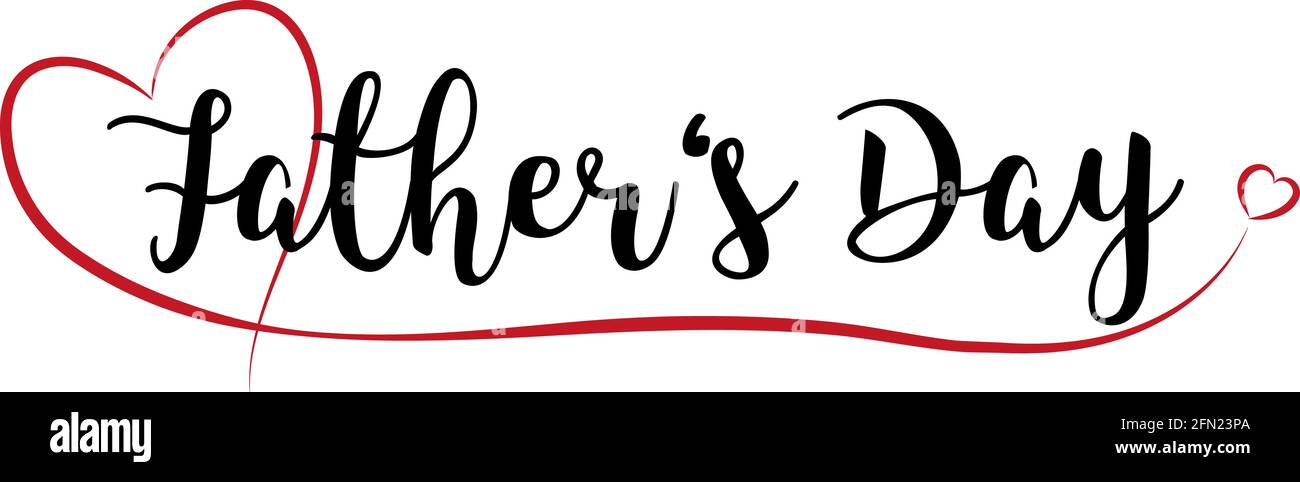 Father's Day lettering with heart Stock Vector