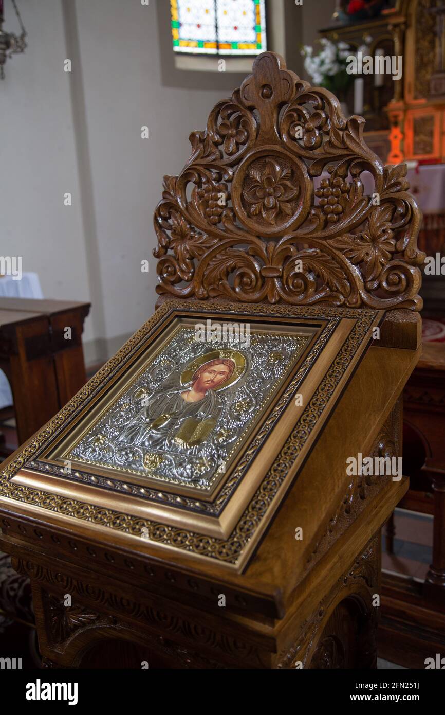 Vertical shot of details in a church Stock Photo - Alamy