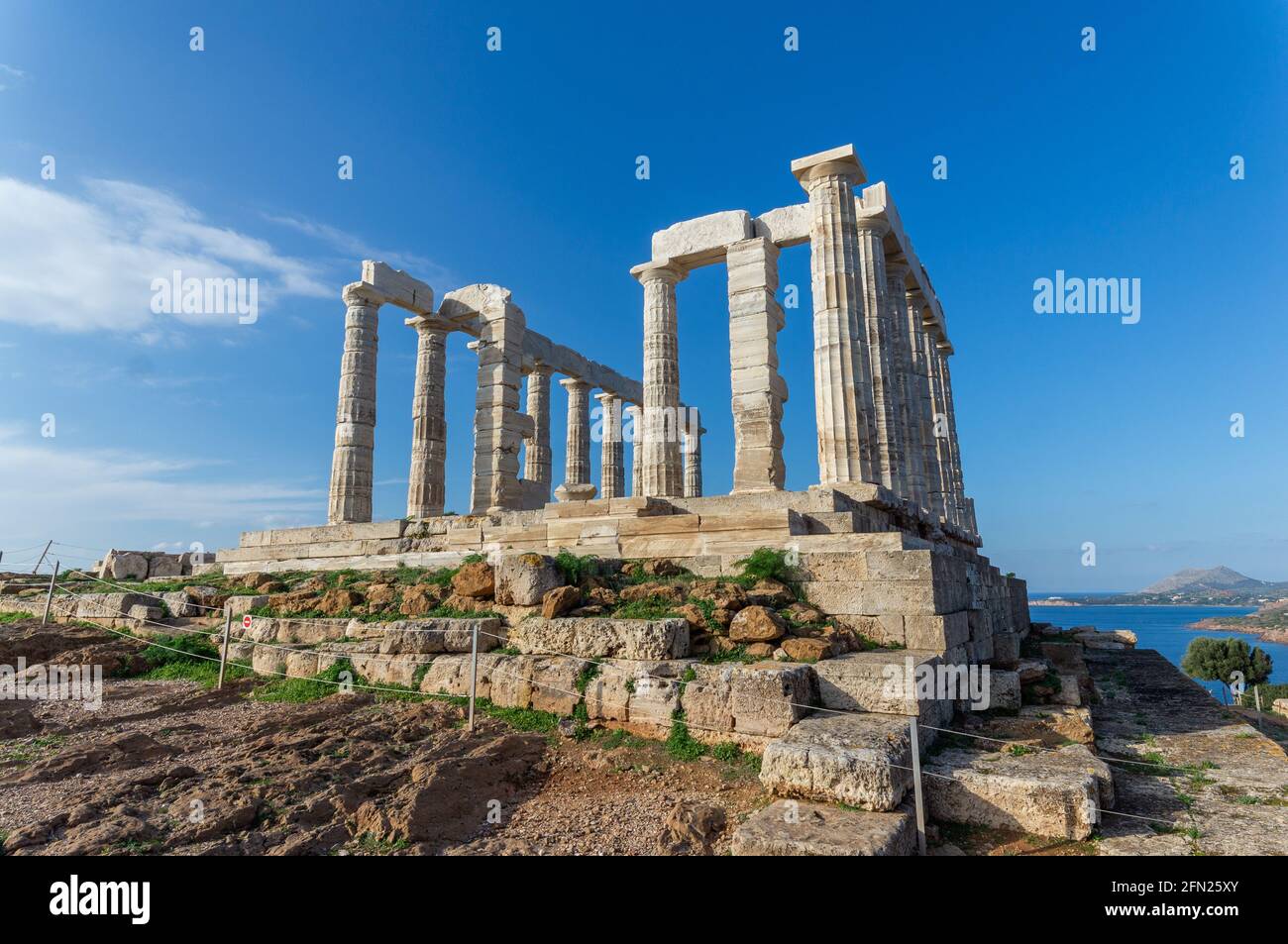 Ruins of the temple of Poseidon at Cape Sounion, Greece Stock Photo - Alamy