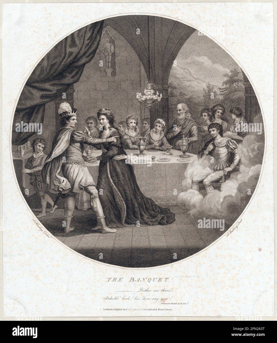 The Banquet (Shakespeare, Macbeth, Act 3, Scene 3) - October 10, 1786 - by John Baldrey Stock Photo