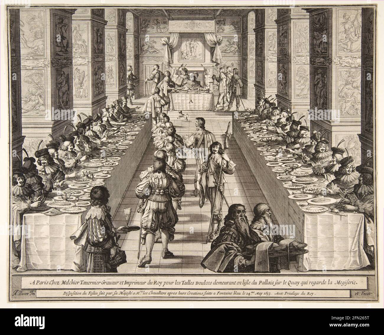 Banquet of the Chevaliers of the Holy Spirit 1634 - By Abraham Bosse Stock Photo