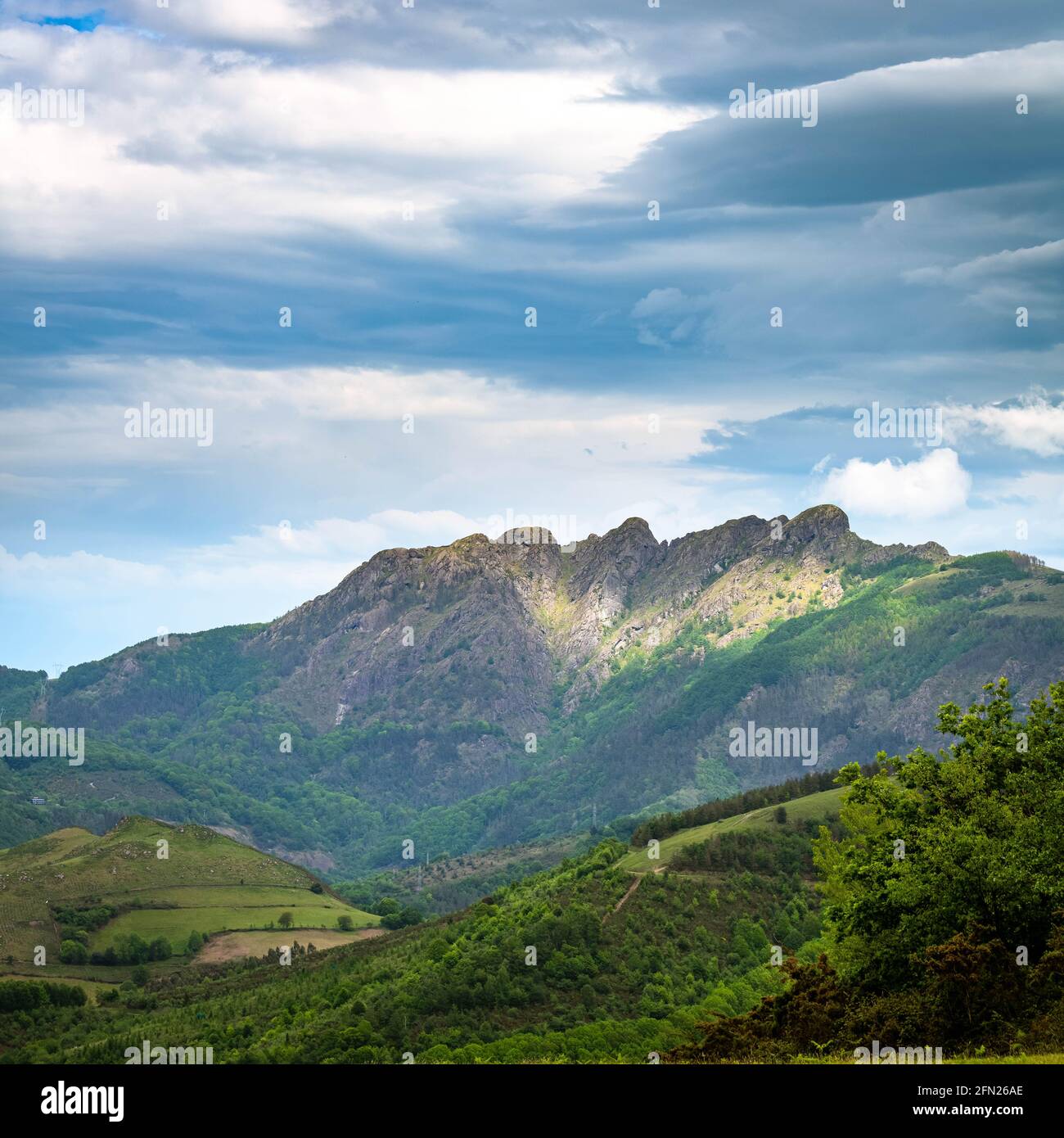 Breathtaking view of mountains in the Basque country Stock Photo - Alamy