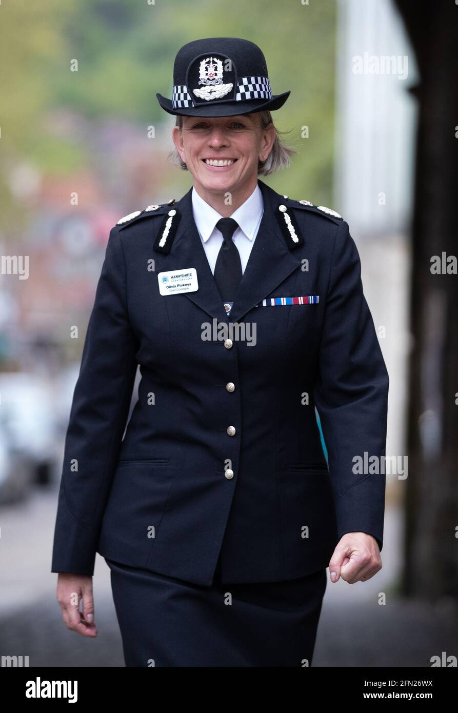 Hampshire Police Chief Constable Olivia Pinkney during a walkabout with the new Police and Crime Commissioner for Hampshire Donna Jones in Winchester, Hampshire. Picture date: Thursday May 13, 2021. Stock Photo