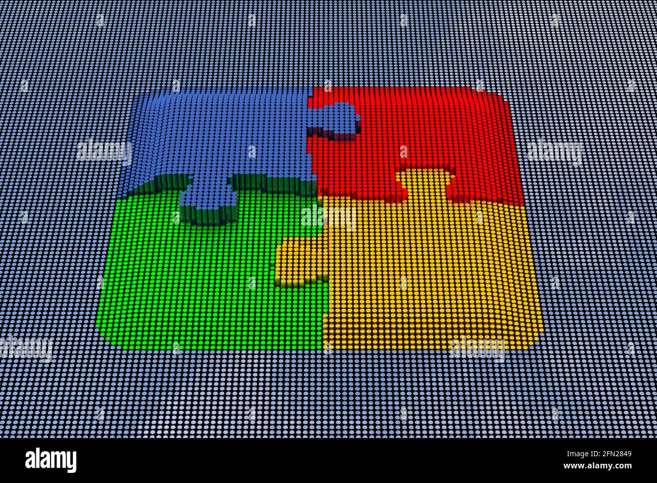 Pixel Art Style Puzzle. 3d Rendering Stock Photo - Alamy
