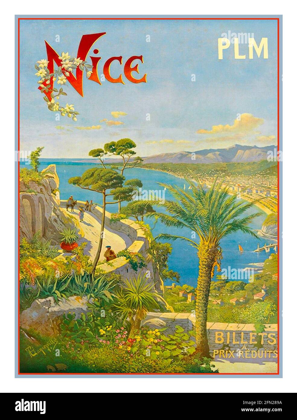 Nice Cote d' Azur French Riviera France European Travel Advertisement Poster 