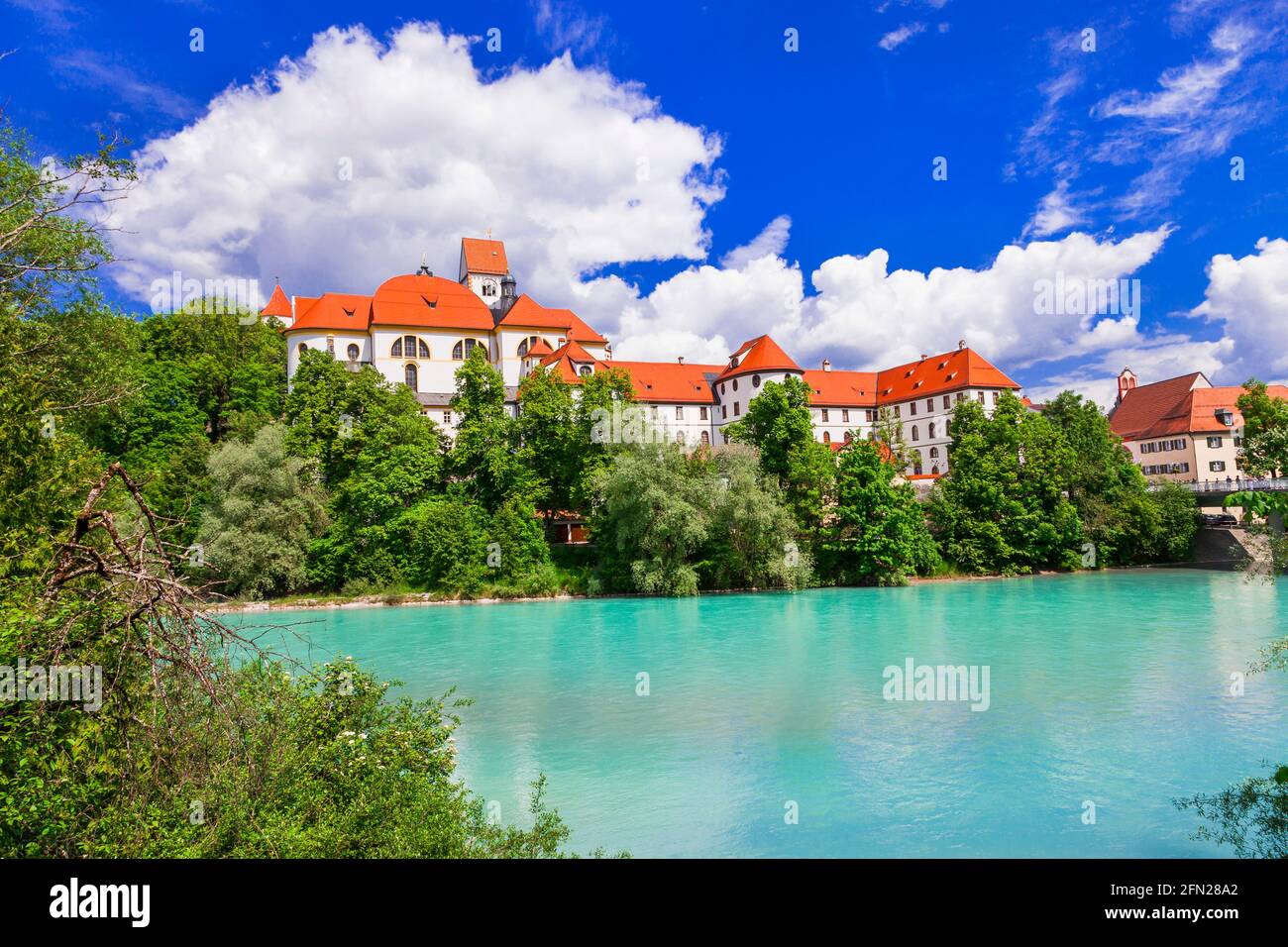 Famous medieval castles of Europe - pictorial Fussen in Bavaria . Germany travel and historic landmarks Stock Photo