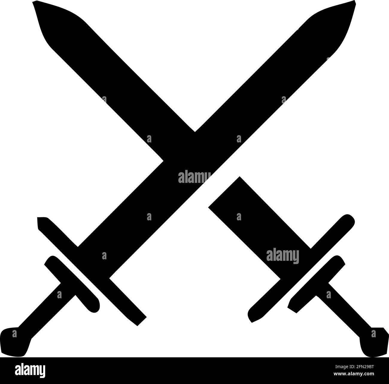 Crossed swords illustration Black and White Stock Photos & Images - Alamy