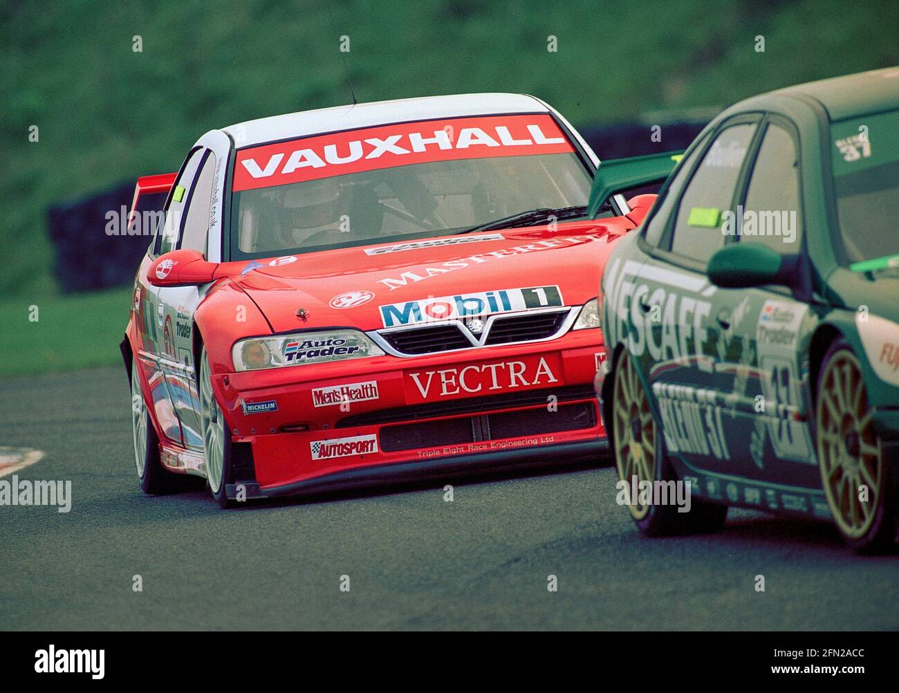 Yvan Muller in his Vauxhall Vectra in 1999 5th round of BTCC at Thruxton raceway Andover Stock Photo