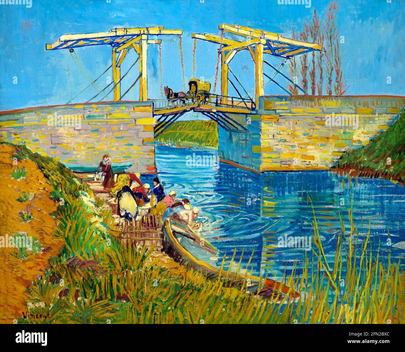 Bridge at Arles, Pont de Langlois, Vincent van Gogh, 1888, Kroller-Muller Museum, Hoge Veluwe National Park, Otterlo, Netherlands, Europe Stock Photo