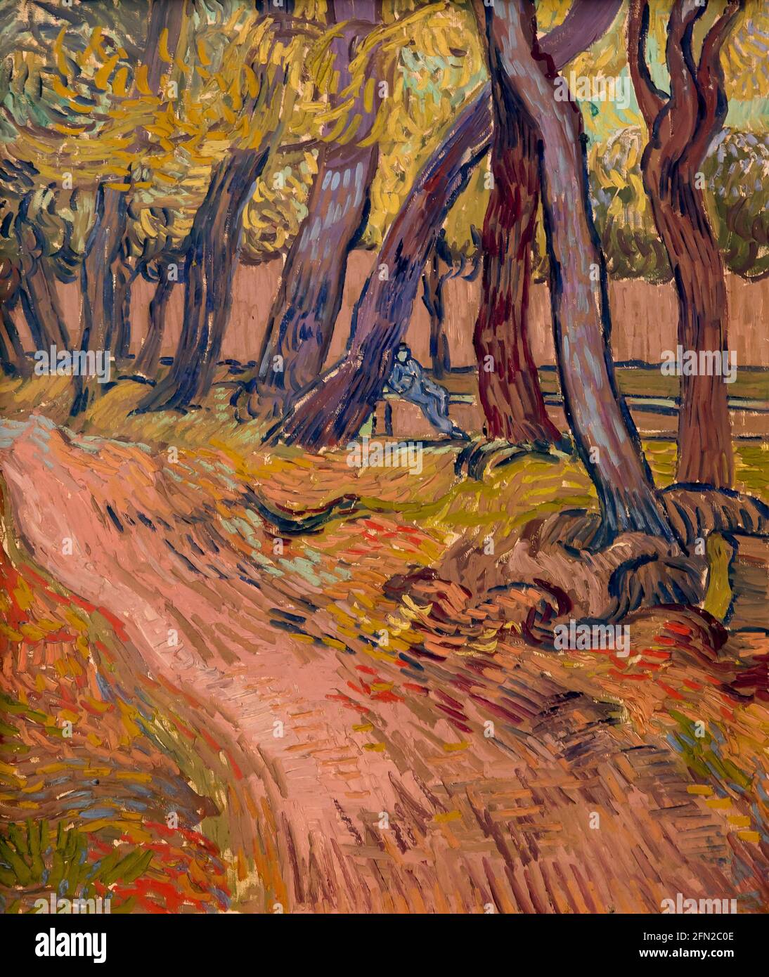 Path in the Garden of the Asylum, Vincent van Gogh, 1889, Kroller-Muller Museum, Hoge Veluwe National Park, Otterlo, Netherlands, Europe Stock Photo