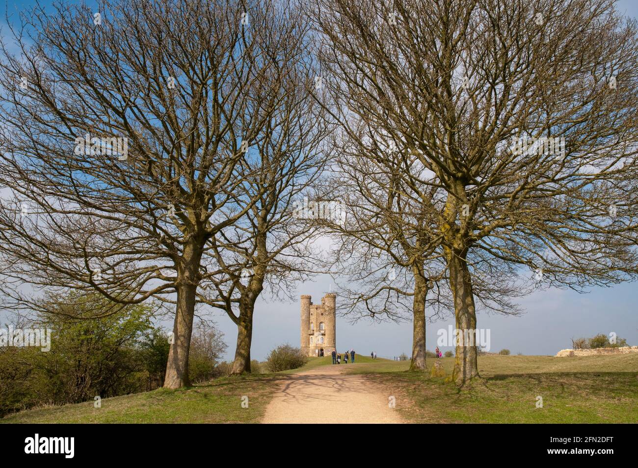 Broadway Tower in the Cotswolds. Stock Photo