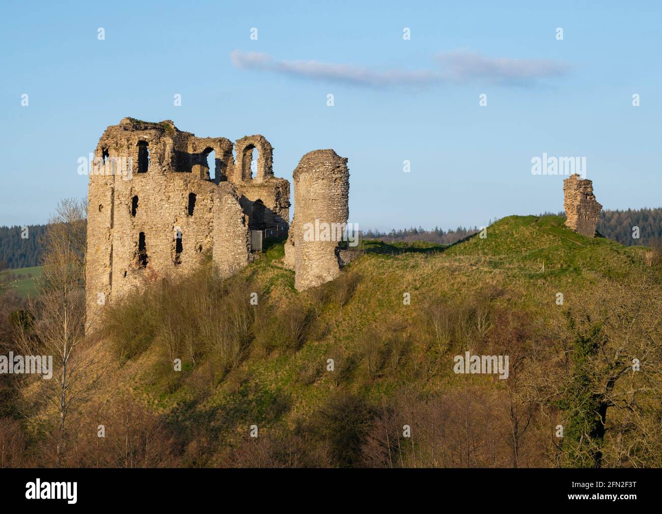 The ruins of Clun Castle, Shropshire, UK. Stock Photo