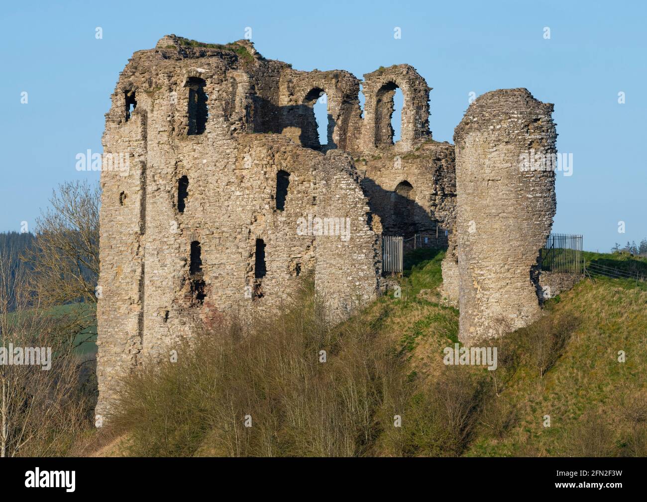 The ruins of Clun Castle, Shropshire, UK. Stock Photo