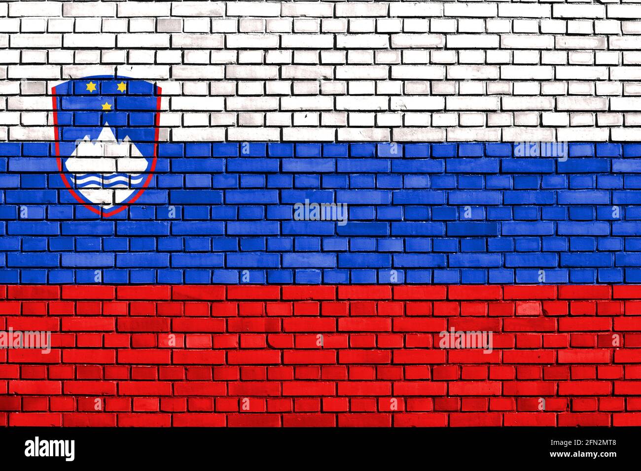 flag of Slovenia painted on brick wall Stock Photo - Alamy