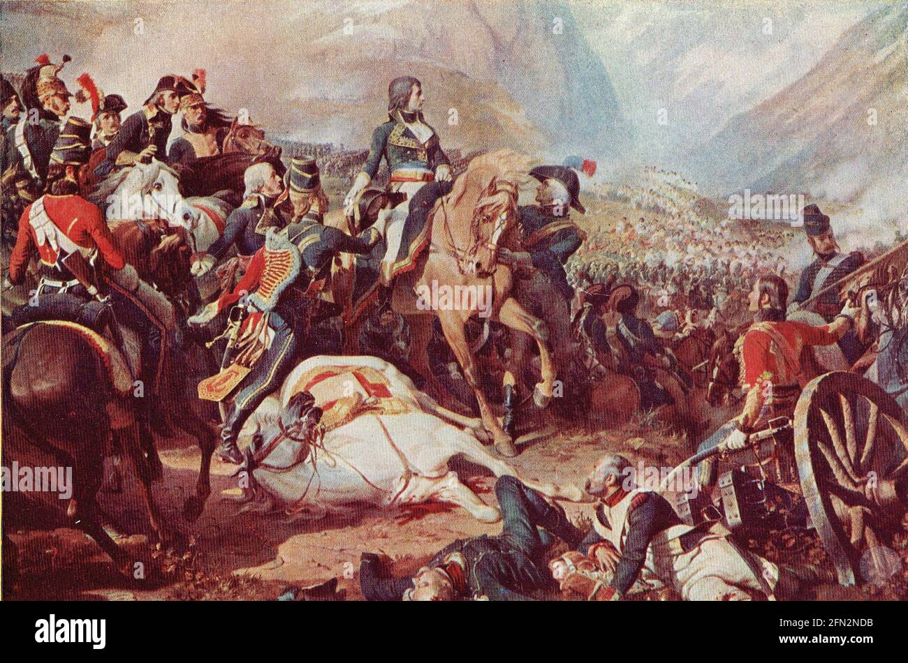 le général Bonaparte à la bataille de Rivoli le 14 janvier 1797 Stock