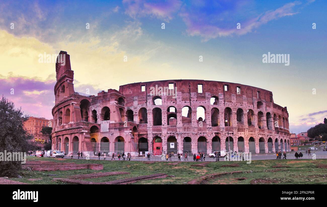 The Colosseum Colosseo where the gladiators fought, one of the most