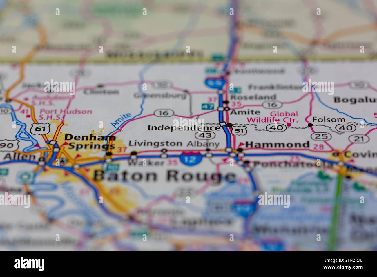 Independence Louisiana USA Shown on a Geography map or road map Stock