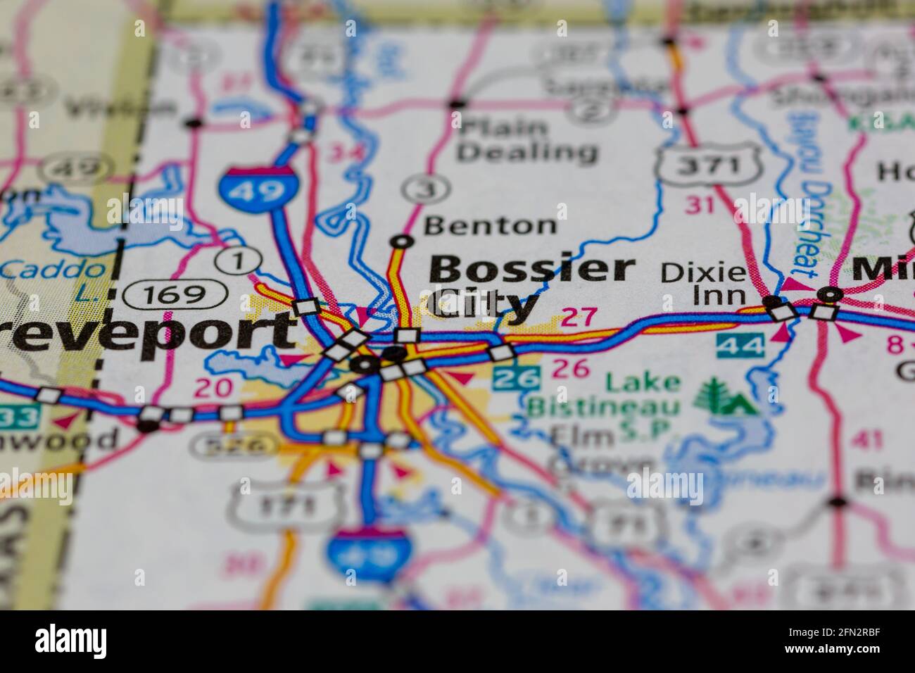 Bossier City Louisiana USA Shown on a Geography map or road map Stock ...